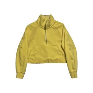 Lululemon Scuba Oversized Funnel Neck Half Zip Sonic Yellow Women Size M/L FLAWS